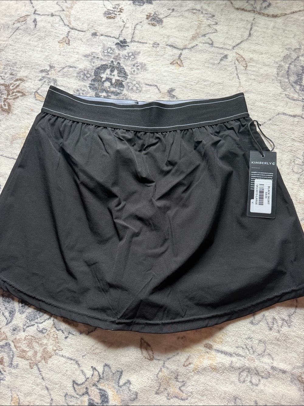 Kimberly C Black Active Skirt with Elastic Waistband